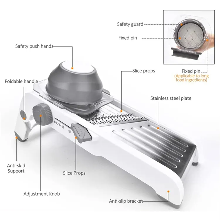 Mandoline 18 en 1 Réglable en Acier Inoxydable | Râpe à Légumes