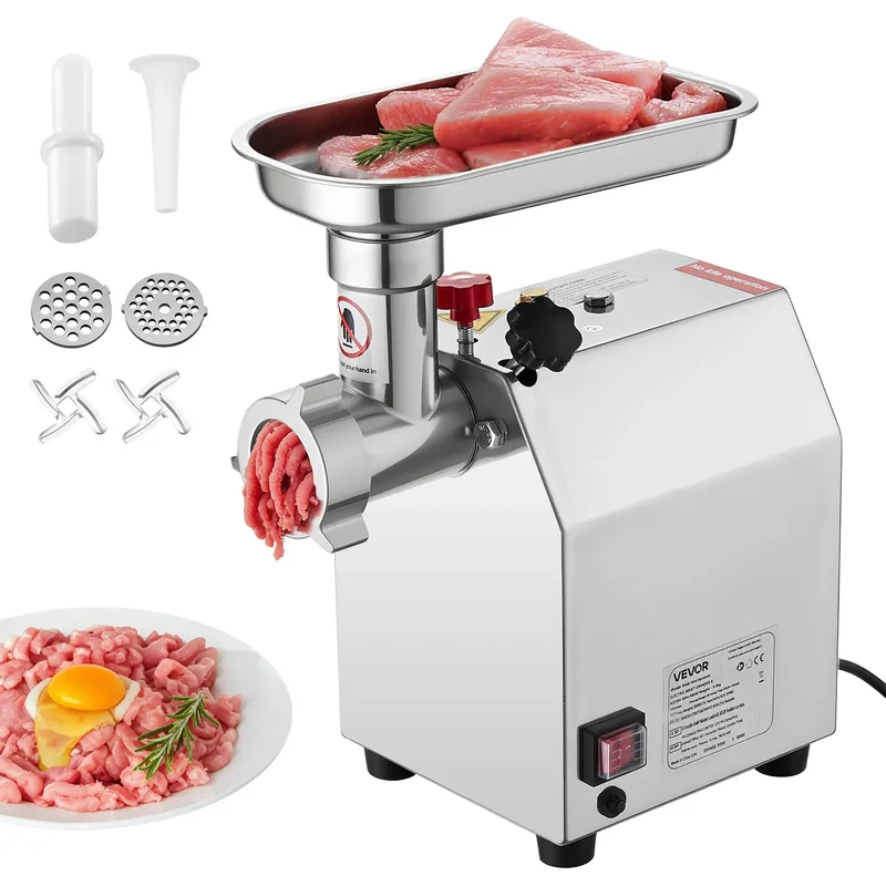 Hachoir à Viande Électrique Inox — 600W / 850W / 1100W avec Embout à Saucisses