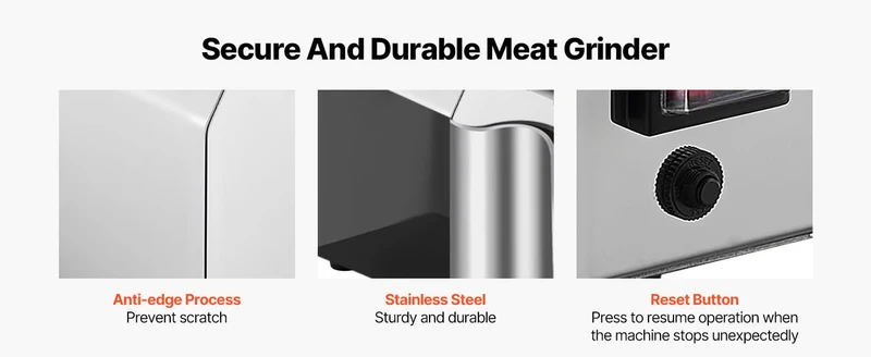 Hachoir à Viande Électrique Inox — 600W / 850W / 1100W avec Embout à Saucisses