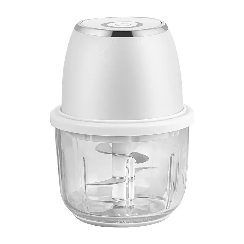 Mini Hachoir Électrique Sans Fil 350 ml — Bol Verre ou Plastique, 6 Lames Inox, USB-C