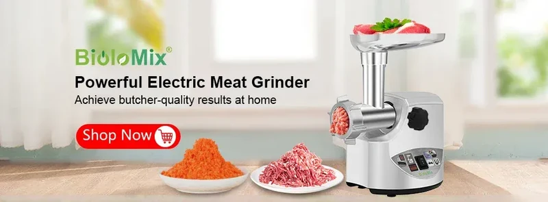 Hachoir Électrique 500W 1,8L Verre – 4 Lames Inox 304 – Dual Control Viande Légumes