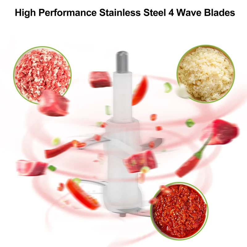 Hachoir Électrique 500W 1,8L Verre – 4 Lames Inox 304 – Dual Control Viande Légumes