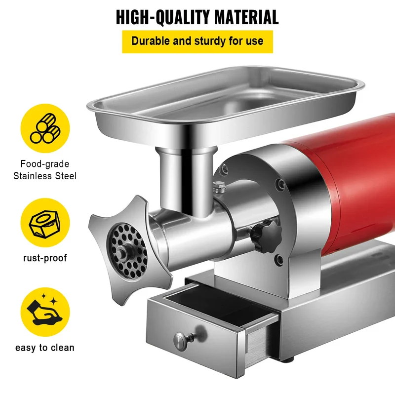 Hachoir à Viande Électrique 1 100 W — 300 kg/h, 2 Plaques + Kit Saucisse