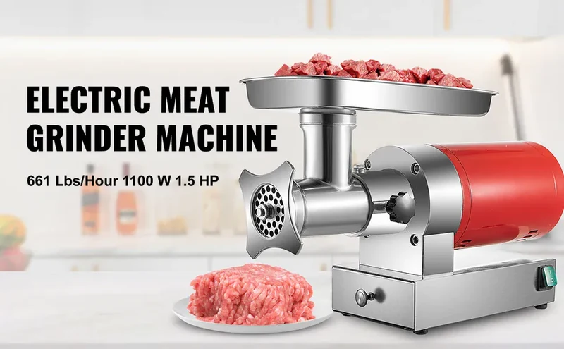 Hachoir à Viande Électrique 1 100 W — 300 kg/h, 2 Plaques + Kit Saucisse
