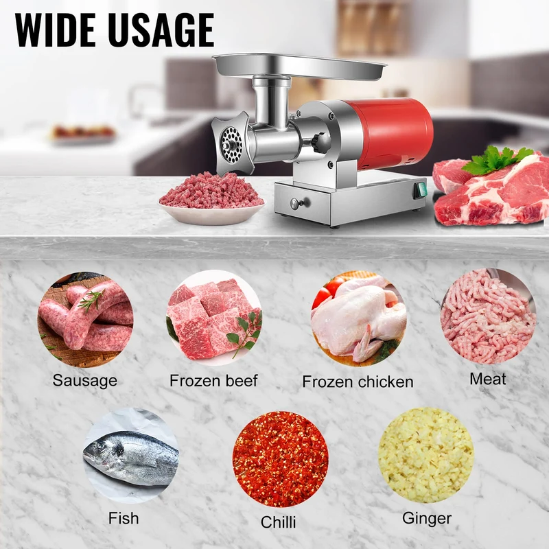 Hachoir à Viande Électrique 1 100 W — 300 kg/h, 2 Plaques + Kit Saucisse