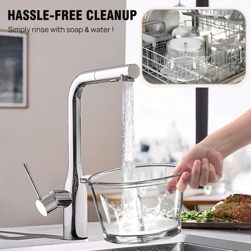 Hachoir Électrique Multifonction 2L 300W — Bol en Verre, 4 Lames Inox, 2 Vitesses