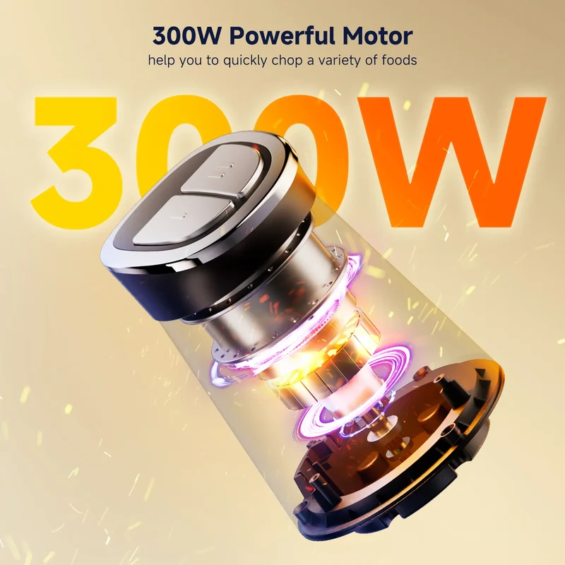 Hachoir Électrique 300W 3L — 2 Bols (Inox + Verre) et Lames Bi-Niveaux