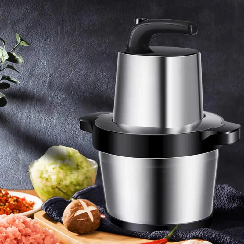 Hachoir Électrique 8L Inox 304 — 4500 W, 2 Vitesses, Double Lame en S