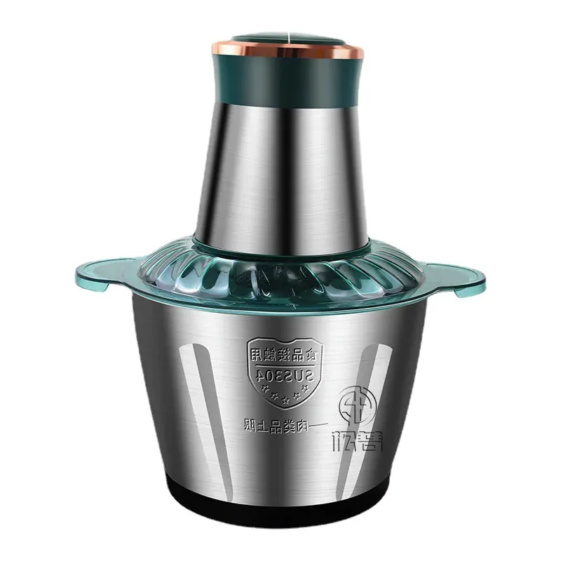 Hachoir Électrique Multifonction 3L Inox 304 — 300 W, 2 Vitesses, 4 Lames