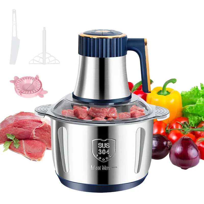 Hachoir Électrique Multifonction 5 L — 500 W, 6 Lames Cyclone Inox, 5 Vitesses