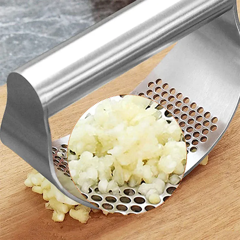 Presse-Ail Inox Manuel avec Éplucheur | Outil de Cuisine Pratique