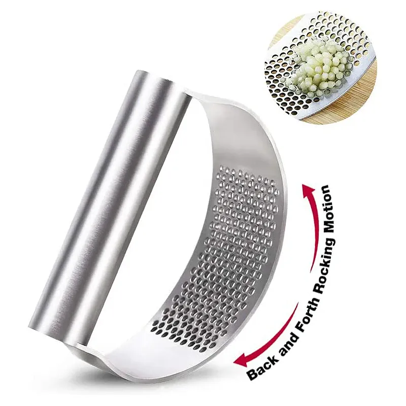 Presse-Ail Inox Manuel avec Éplucheur | Outil de Cuisine Pratique