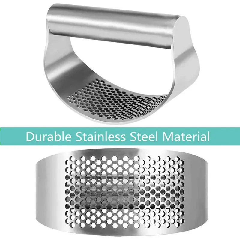 Presse-Ail Inox Manuel avec Éplucheur | Outil de Cuisine Pratique