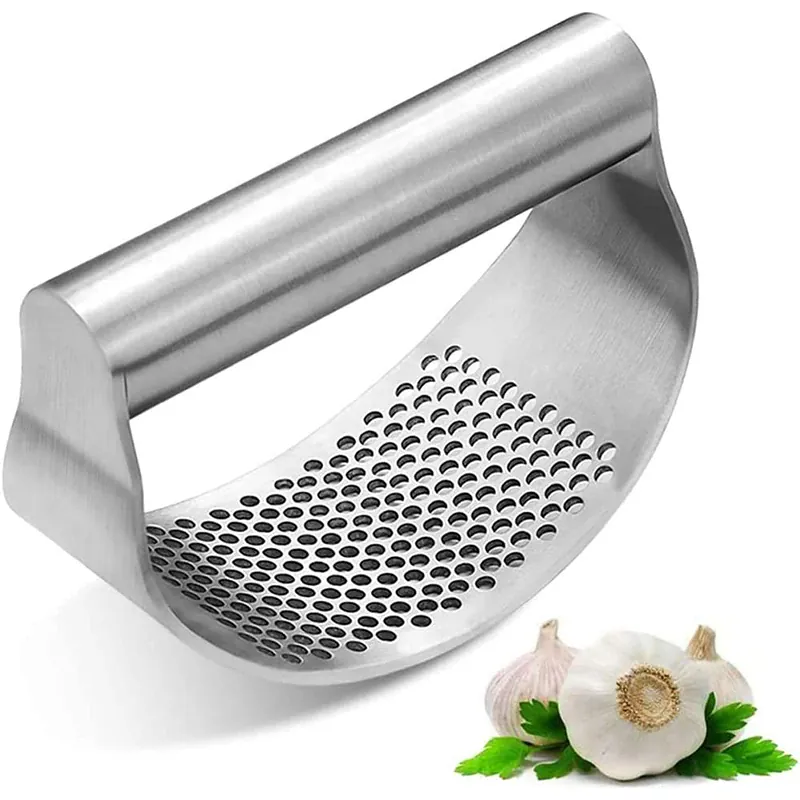 Presse-Ail Inox Manuel avec Éplucheur | Outil de Cuisine Pratique