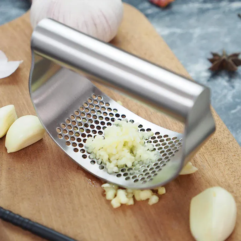 Presse-Ail Inox Manuel avec Éplucheur | Outil de Cuisine Pratique