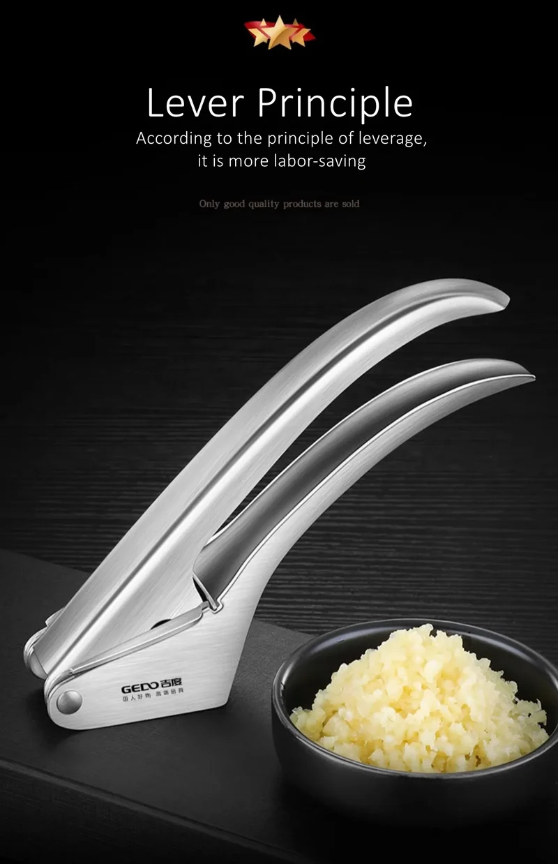 Presse-Ail Manuel Inox 304 Certifié LFGB — Double Levier, Sans Épluchage