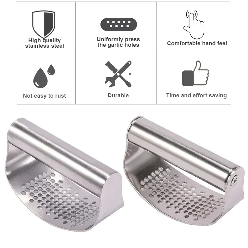 Presse-Ail Inox Manuel avec Presse-Gingembre et Rocker