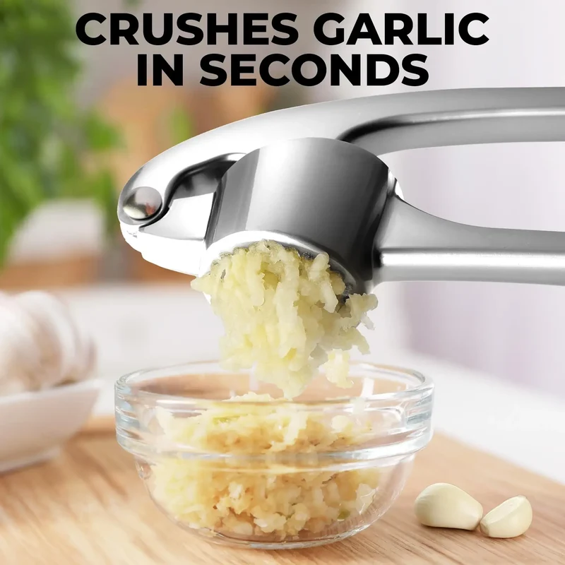Presse-Ail Inox Manuel avec Bol Grand Volume et Accessoires