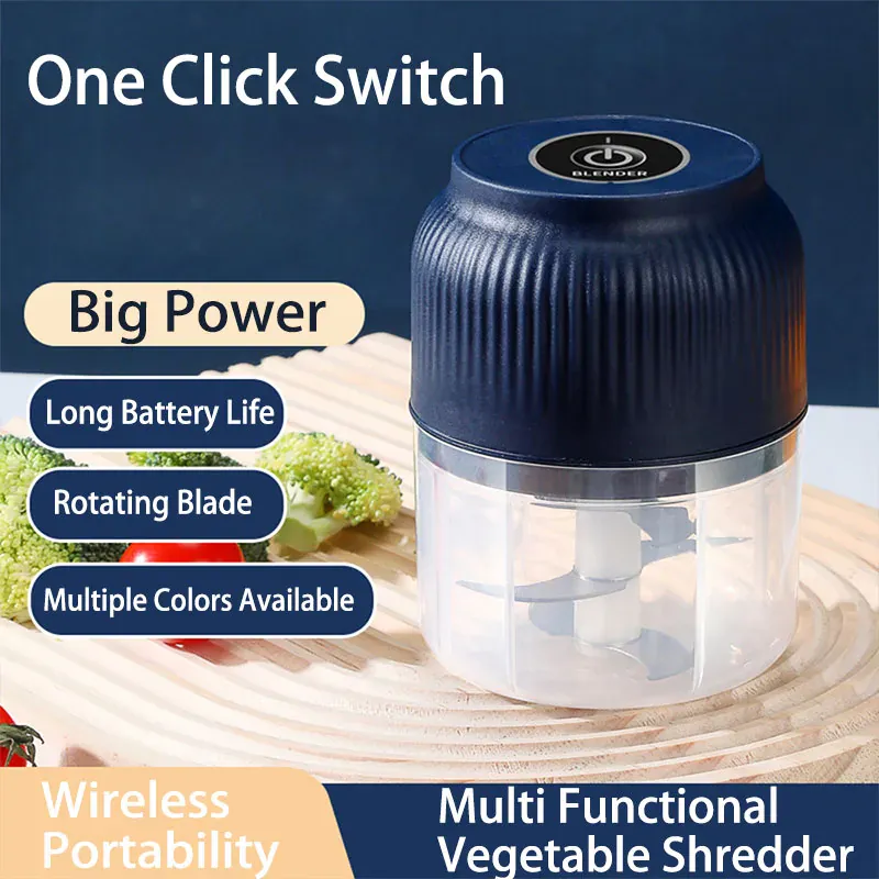 Mini Hachoir Électrique Rechargeable USB 300 ml — 6 Lames Inox