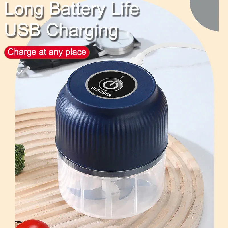 Mini Hachoir Électrique Rechargeable USB 300 ml — 6 Lames Inox