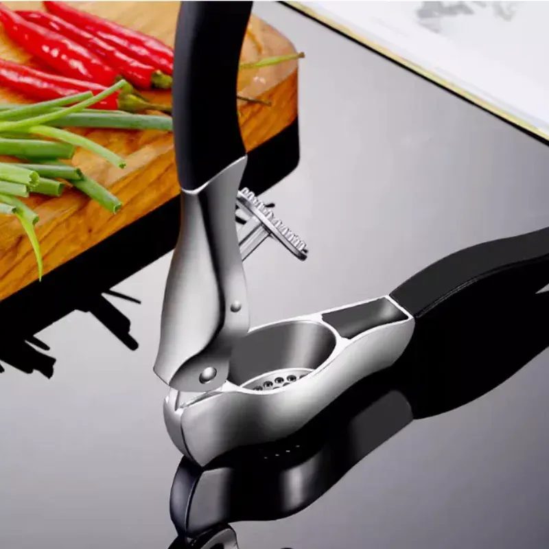 Presse-Ail Inox Manuel avec Presse-Gingembre et Eplucheur