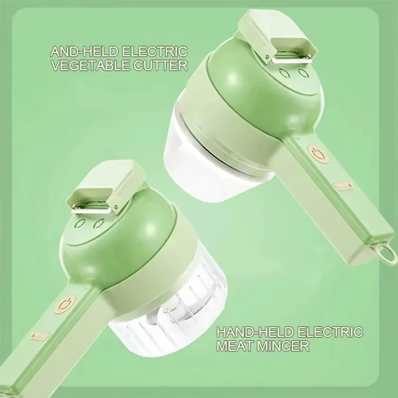 Presse-Ail Électrique Sans Fil Rechargeable USB — Hachoir + Trancheuse