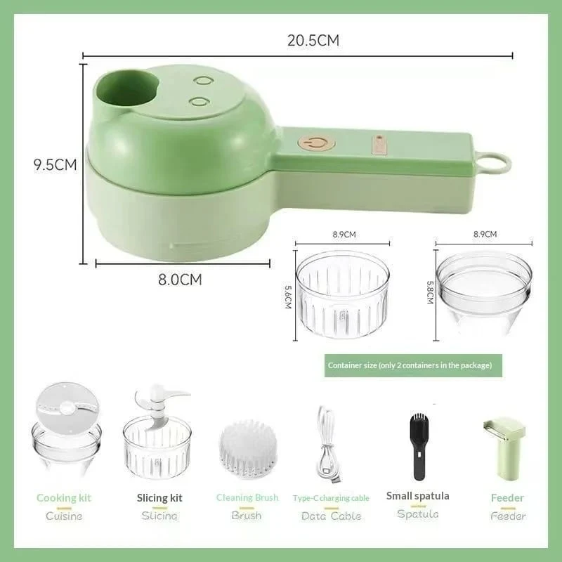 Presse-Ail Électrique Sans Fil Rechargeable USB — Hachoir + Trancheuse