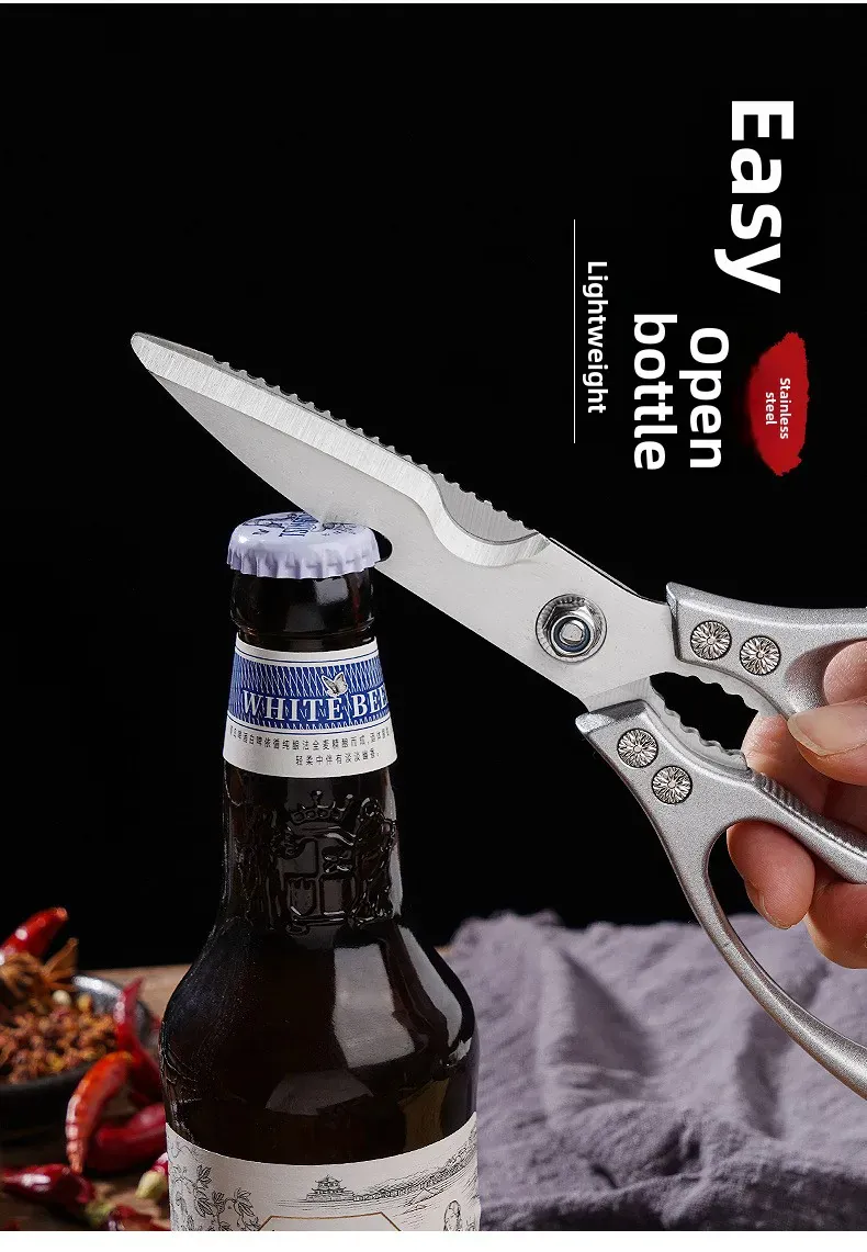 Ciseaux de cuisine en inox multifonction pour couper les os