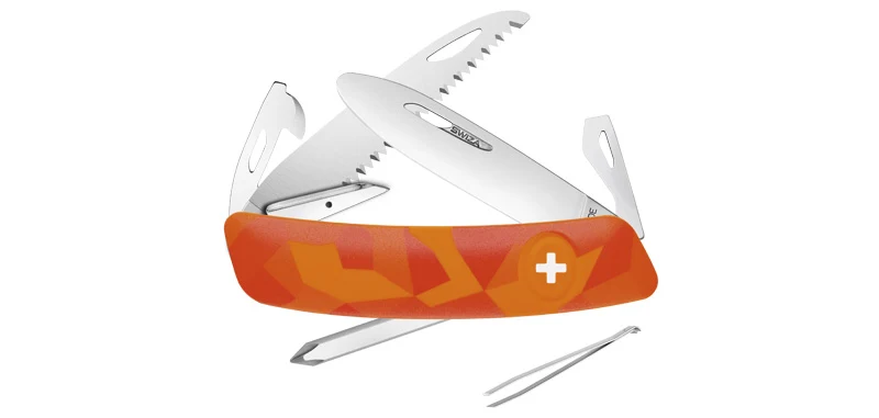 Couteau Suisse Orange J06 Junior Luceo Swiza