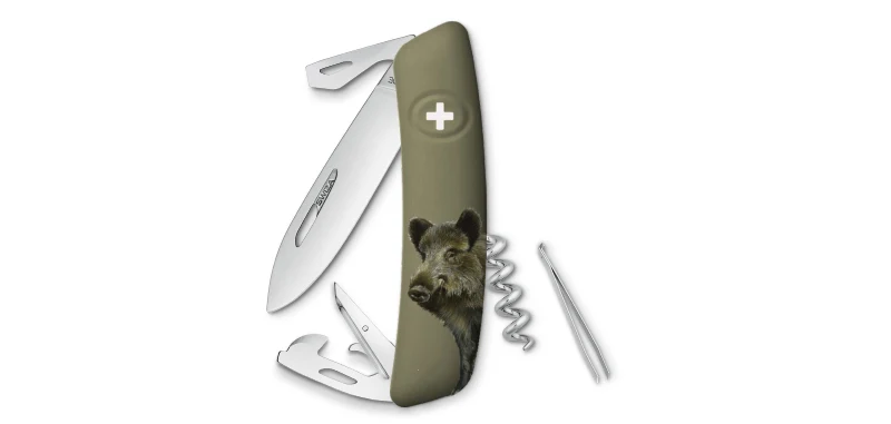 Couteau Suisse Kaki D03 Edition Sanglier Swiza