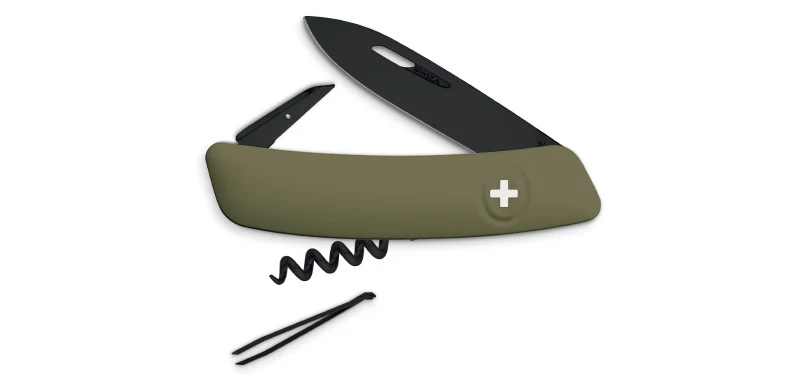 Couteau Suisse D01 Allblack Olive Swiza