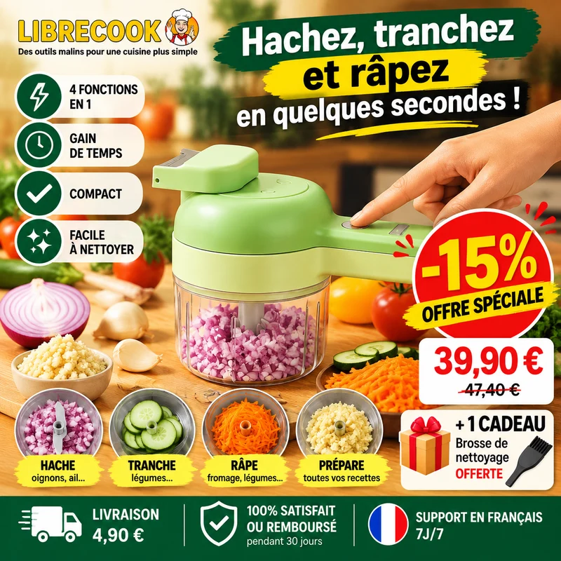 Hachoir Electrique 4 en 1｜Gain de temps en cuisine｜ Librecook™