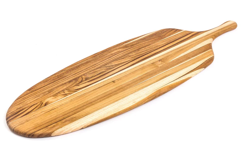 Planche de service longue TeakHaus Canoe en teck 67x21,5x1,3cm