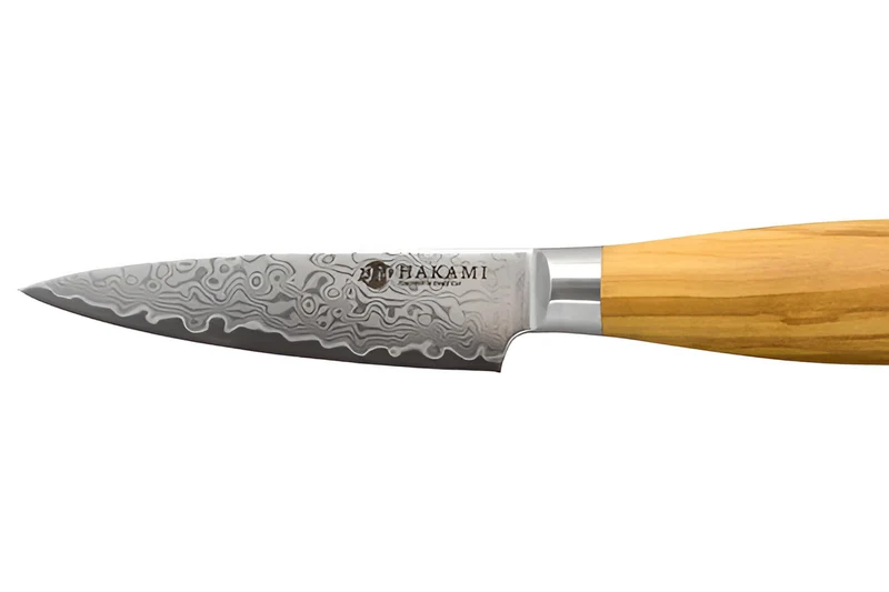 Couteau d'office 9cm Hakami Tsubaki lame damas manche en olivier