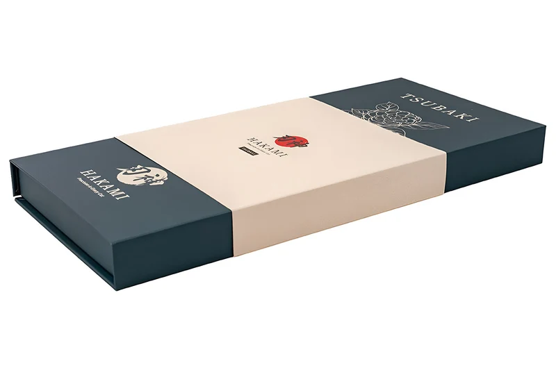 Coffret 3 couteaux Hakami Tsubaki lame damas office + universel + chef