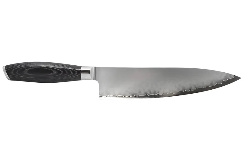 Couteau de chef 20cm Hakami Ajisai lame San Maï manche pakkawood noir et gris