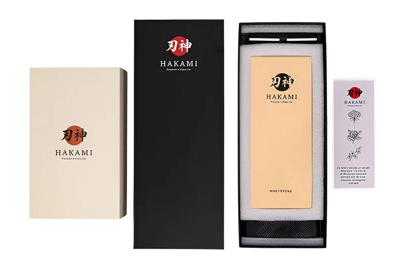 Pierre à aiguiser Hakami 3000/8000 avec socle et guide d'affûtage