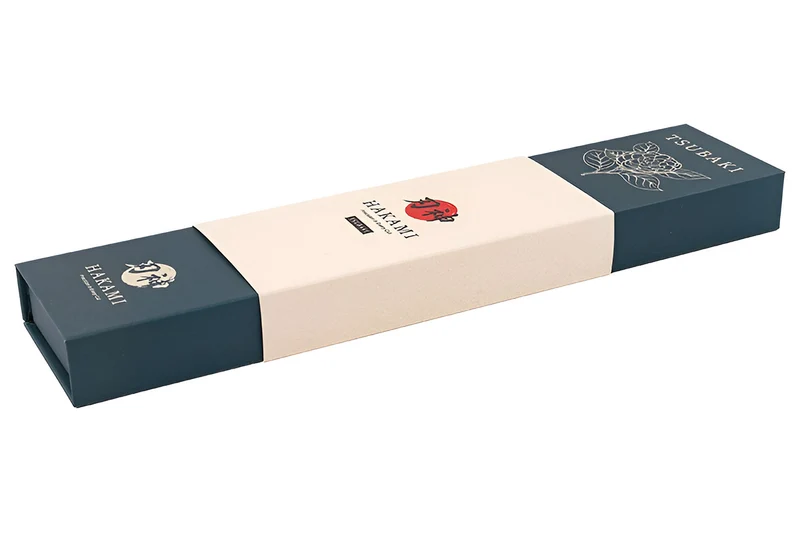 Couteau de chef 20cm Hakami Tsubaki lame damas manche en olivier
