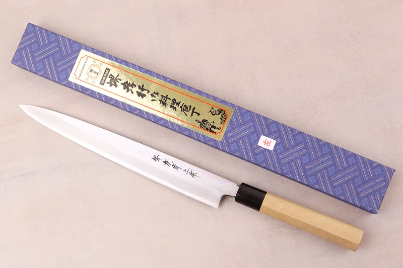 Couteau yanagiba 27cm japonais artisanal Sakai Takayuki Honkasumi pour gaucher