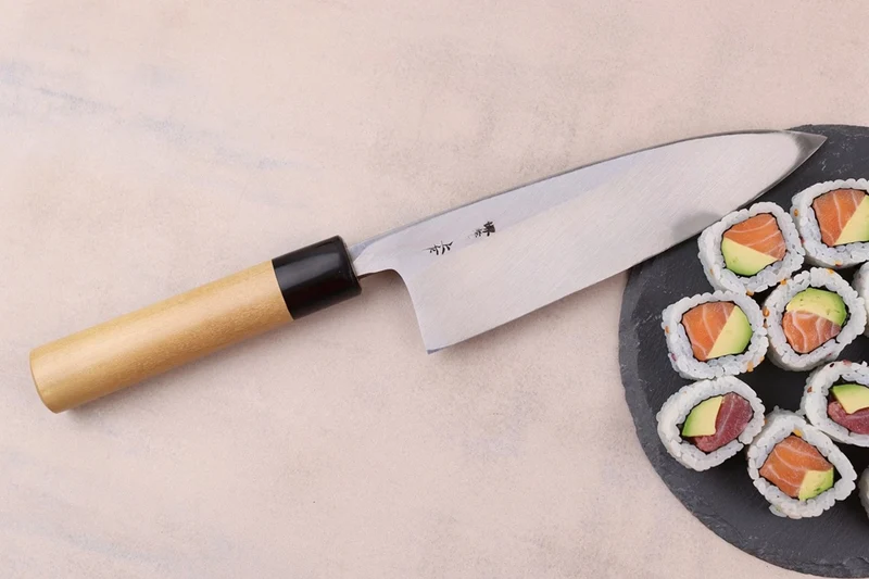 Couteau deba 18cm japonais artisanal Sakai Takayuki Honkasumi pour gaucher
