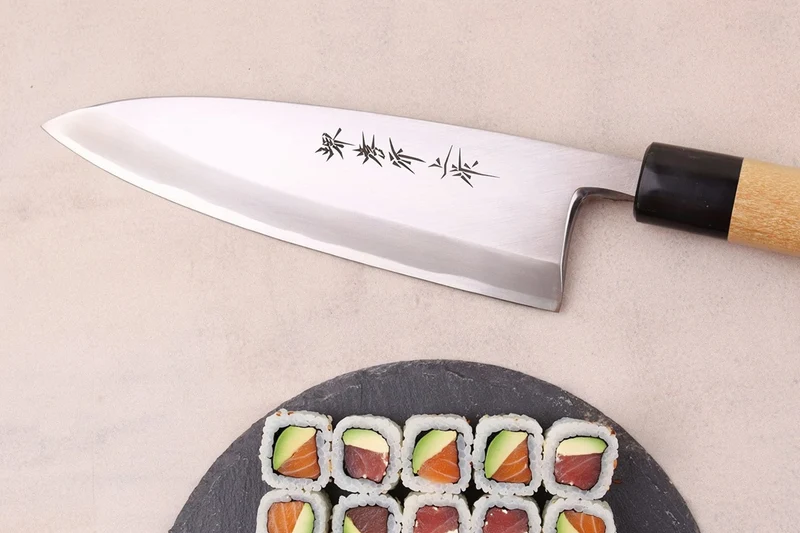 Couteau deba 18cm japonais artisanal Sakai Takayuki Honkasumi pour gaucher