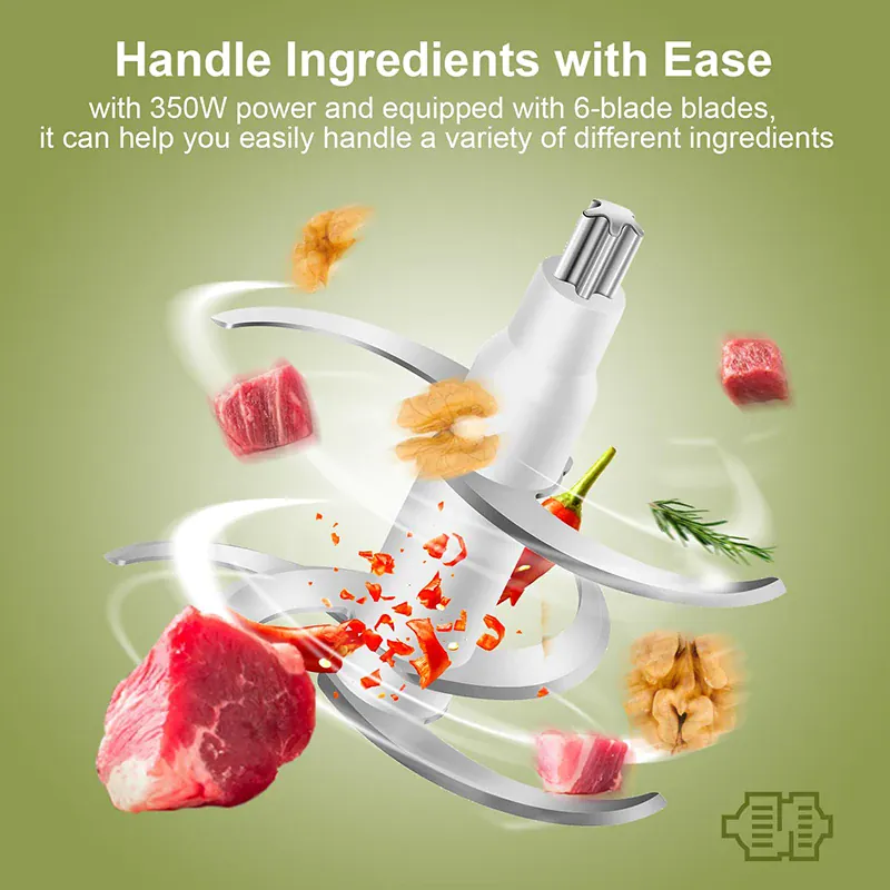 Hachoir Électrique 350W 0,6L — Viande, Légumes, Fruits — One-Touch