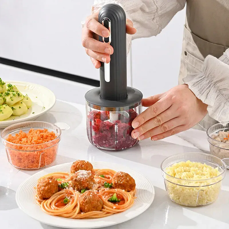 Hachoir Électrique Sans Fil 30 W USB — 1 Grand Bol 400 ml + 3 Petits Bols 200 ml