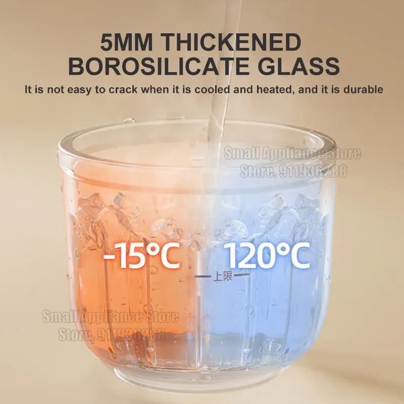 Mini Hachoir Électrique 150W 0,3L — Bol en Verre Borosilicaté, 8 Lames Inox