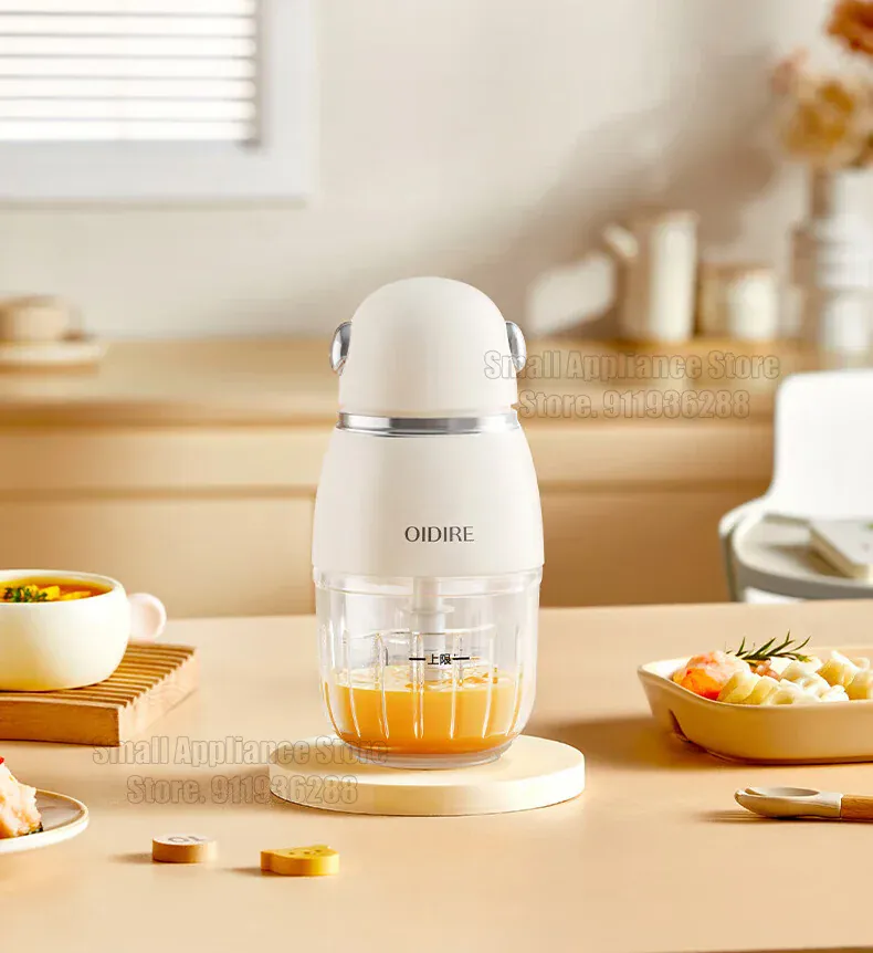 Mini Hachoir Électrique 150W 0,3L — Bol en Verre Borosilicaté, 8 Lames Inox