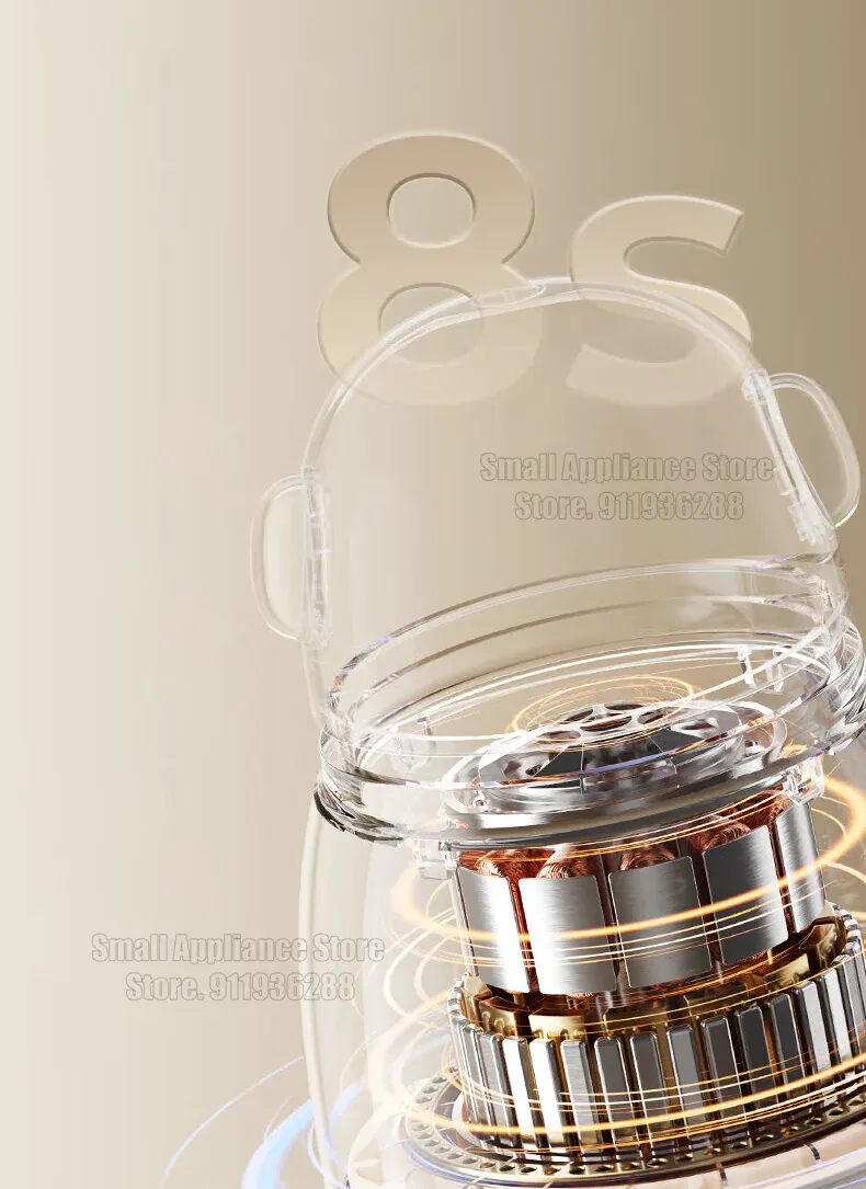 Mini Hachoir Électrique 150W 0,3L — Bol en Verre Borosilicaté, 8 Lames Inox