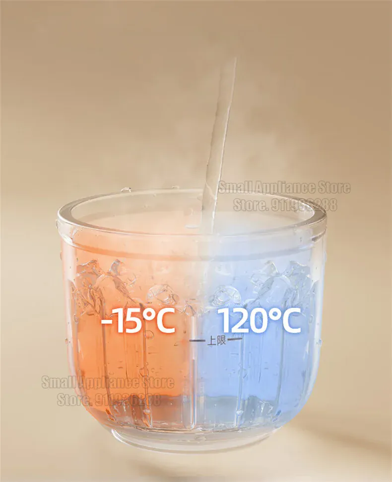 Mini Hachoir Électrique 150W 0,3L — Bol en Verre Borosilicaté, 8 Lames Inox