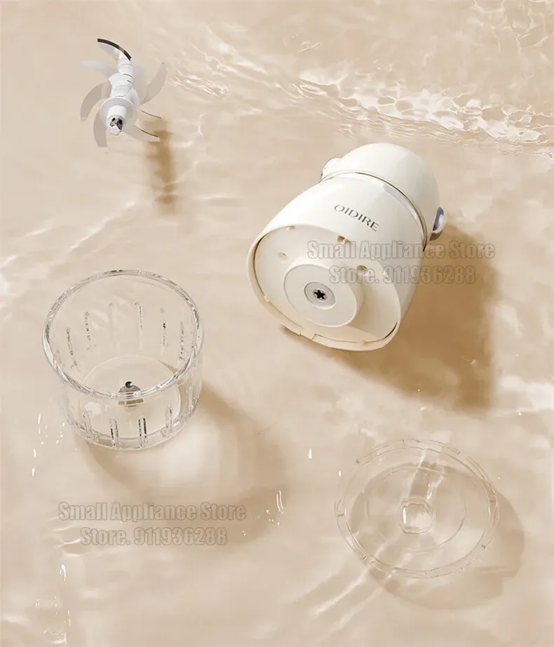 Mini Hachoir Électrique 150W 0,3L — Bol en Verre Borosilicaté, 8 Lames Inox