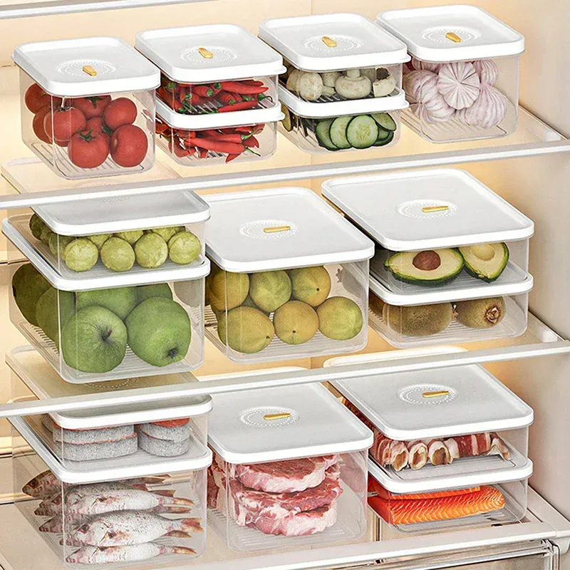 Bac de Conservation Transparent pour Viande et Fromage | 4 Pièces