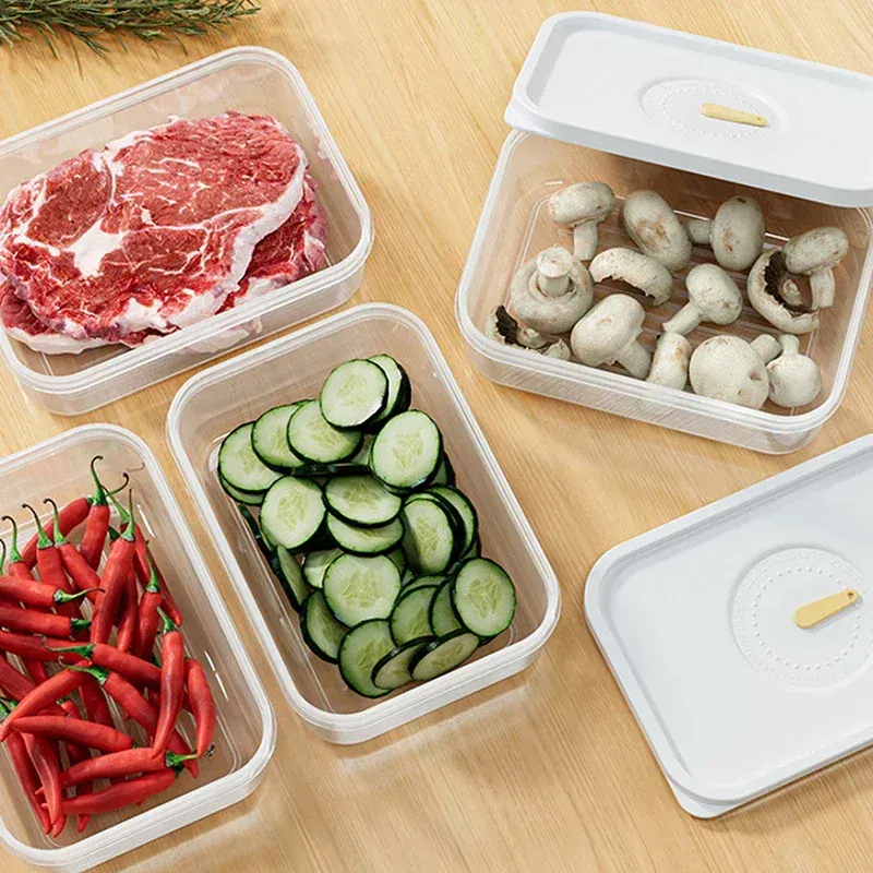 Bac de Conservation Transparent pour Viande et Fromage | 4 Pièces
